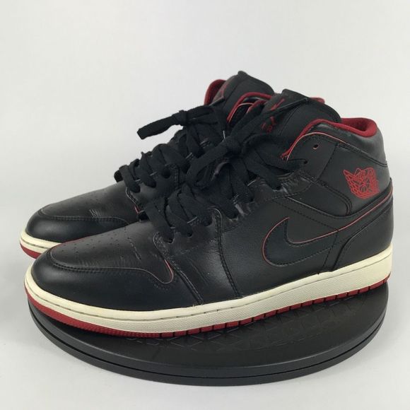 Jordan Other - Nike Air Jordan 1 Retro Mid Black/Red 2015 554724-028 Men’s Size 10.5